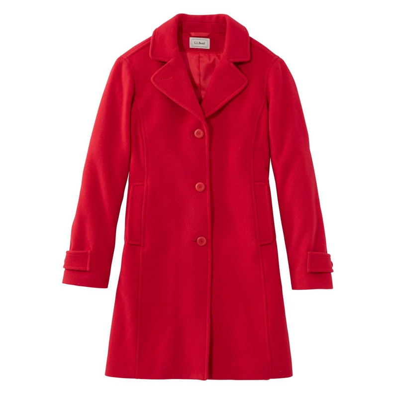 米国フィット・プチ クラシック・ラムウール・コート、7分丈のポロコート