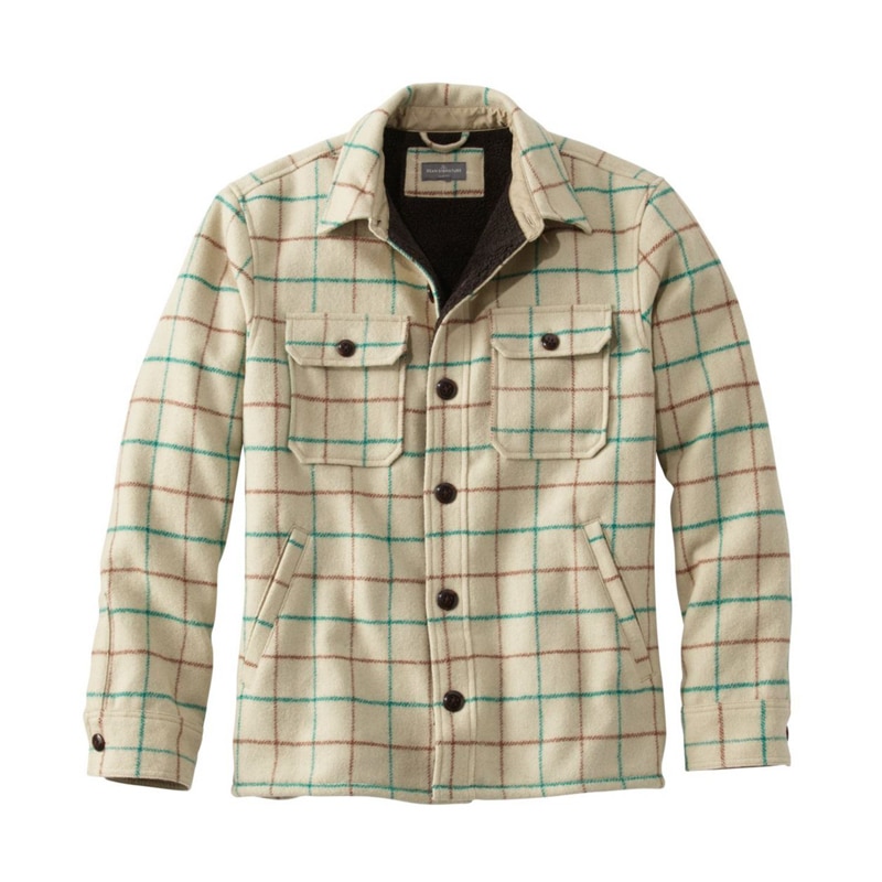 米国フィット・レギュラー シグネチャー・ラインド・ウール・ブレンド・シャツ・ジャケット、プラッド