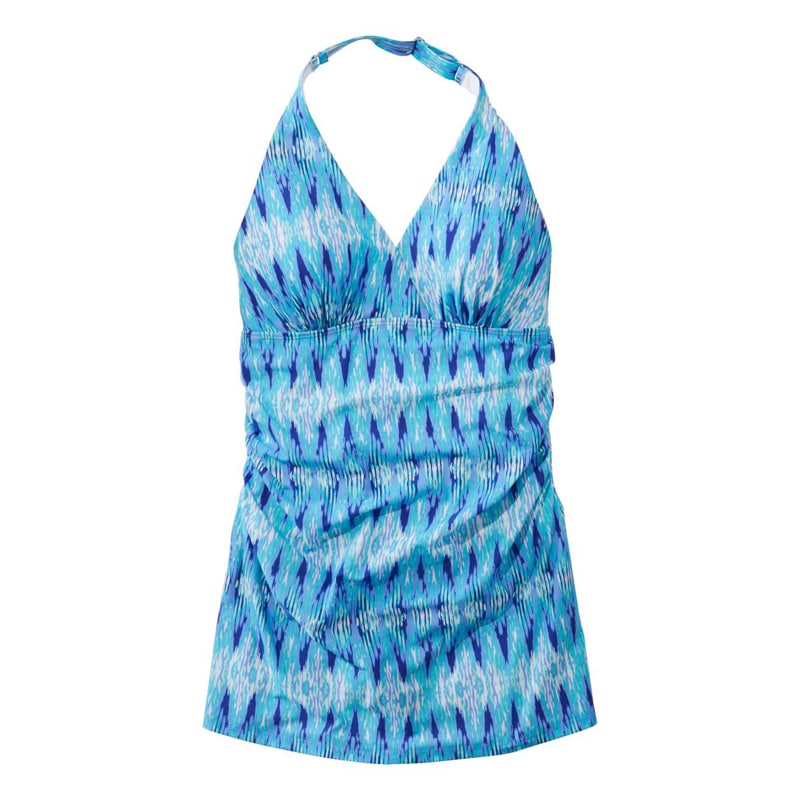 米国フィット・レギュラー シェイピング・スイムウエア、クラスプ・ホルター・ドレス プリント