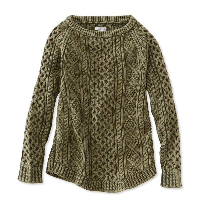 米国フィット・レギュラー シグネチャー・コットン・フィッシャーマン・チュニック・セーター、ウォッシュ