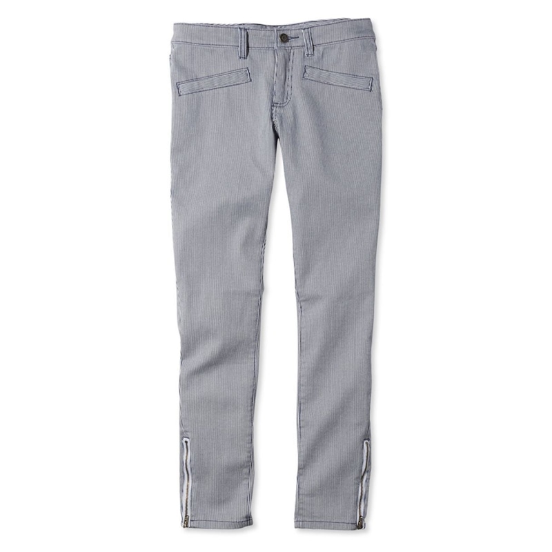 米国フィット・レギュラー シグネチャー・スキニー・アンクル・ジーンズ、ストライプ