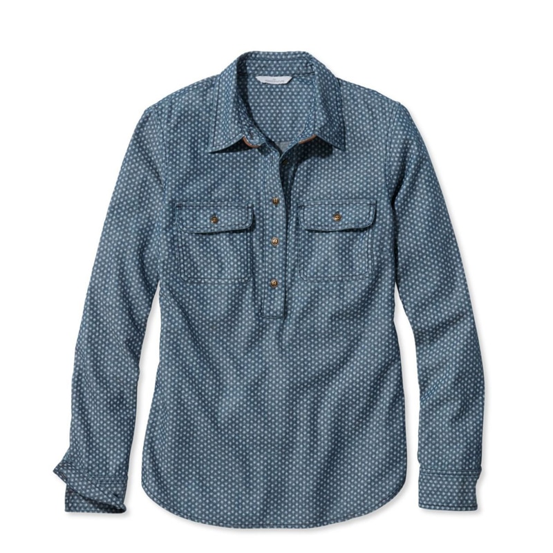 米国フィット・レギュラー シグネチャー・デニム・ポップオーバー・シャツ、ジオ