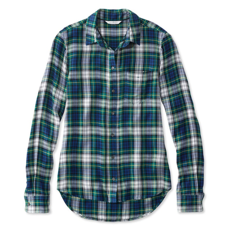 米国フィット・レギュラー シグネチャー・ドレーピー・ボタンフロント・シャツ、プラッド