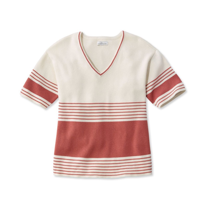 米国フィット・レギュラー シグネチャー・ストライプ・Vネック・セーター