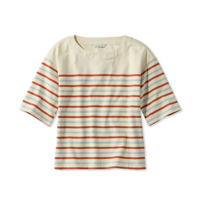 米国フィット・レギュラー シグネチャー・セーラー・ストライプ・ボクシィ・ティ