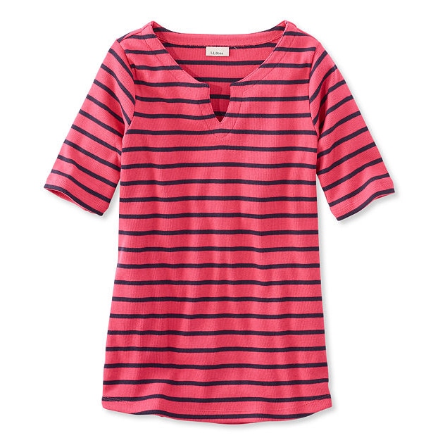 ジャパン・フィット フレンチ・セーラー・シャツ、ひじ丈袖 スプリット・ネック