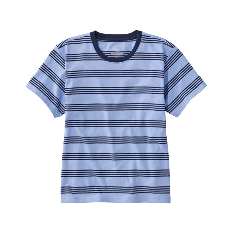 米国フィット・レギュラー サタデーTシャツ、クルーネック ストライプ 半袖