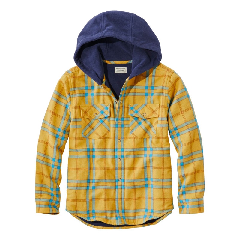 ビックキッズ・フリース・ラインド・フランネル・シャツ、フーディ プラッド