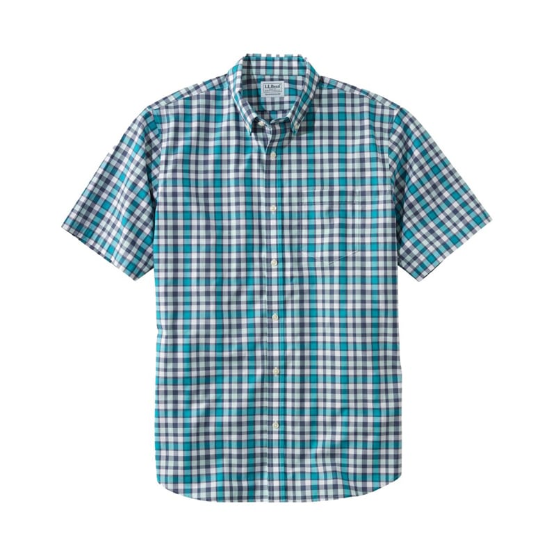 米国フィット・レギュラー リンクルフリー（形態安定）・ケネバンク・スポーツ・シャツ、トラディショナル・フィット　半袖　チェック