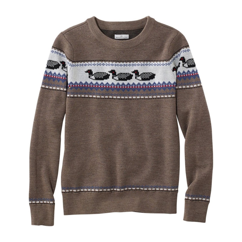 米国フィット・レギュラー シグネチャー・ウォッシャブル・メリノ・テクスチャード・クルーネック・セーター、フェア・アイル