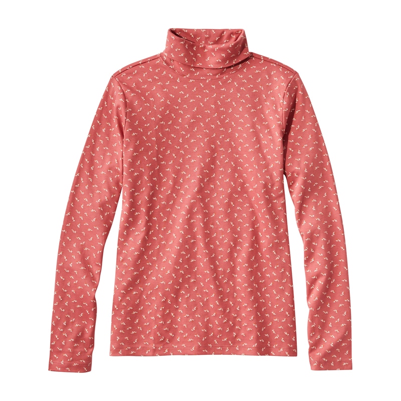 米国フィット・レギュラー ピマ・コットン・シャツ、タートルネック 長袖 プリント