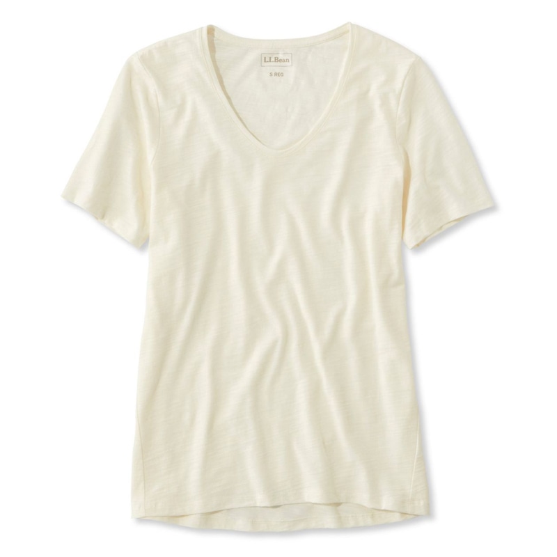 米国フィット・レギュラー オーガニック・コットン・ティ、半袖 Uネック