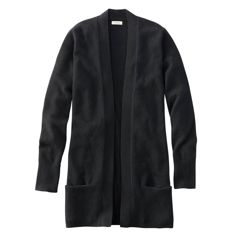 米国フィット・レギュラー クラシック・カシミヤ・セーター、ポケット付きオープン・カーディガン