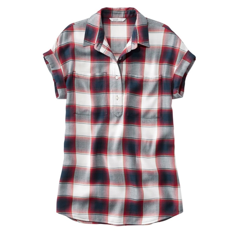 米国フィット・レギュラー シグネチャー・ドレーピー・ポップオーバー、半袖