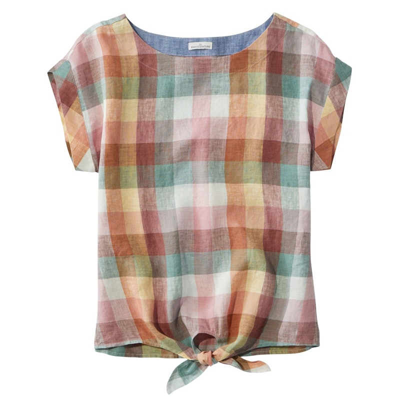 米国フィット・レギュラー シグネチャー・ショート・スリーブ・リネン・トップ