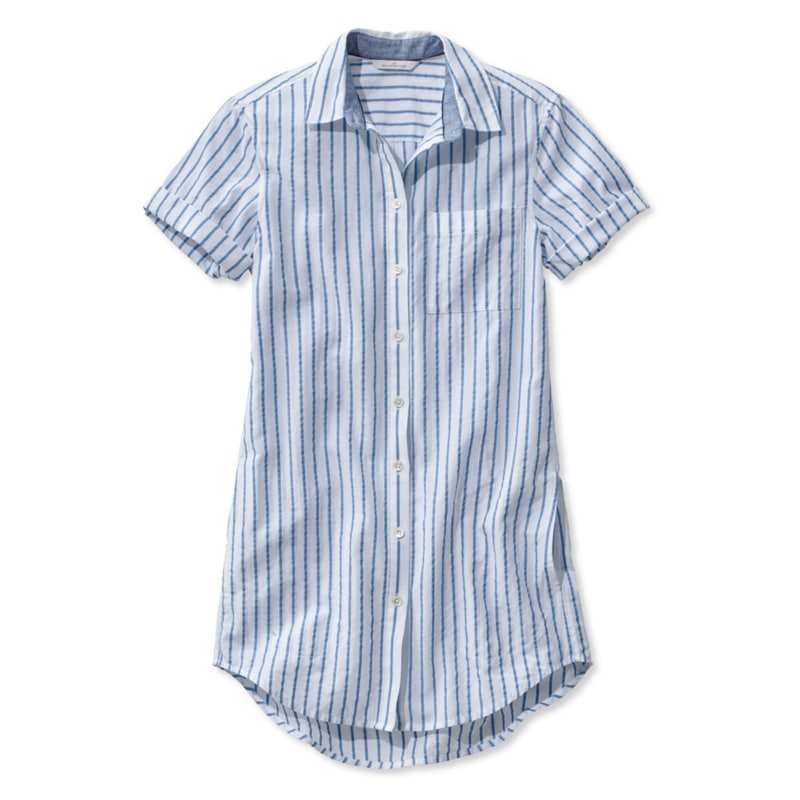 米国フィット・レギュラー シグネチャー・ボタンフロント・シアサッカー・チュニック