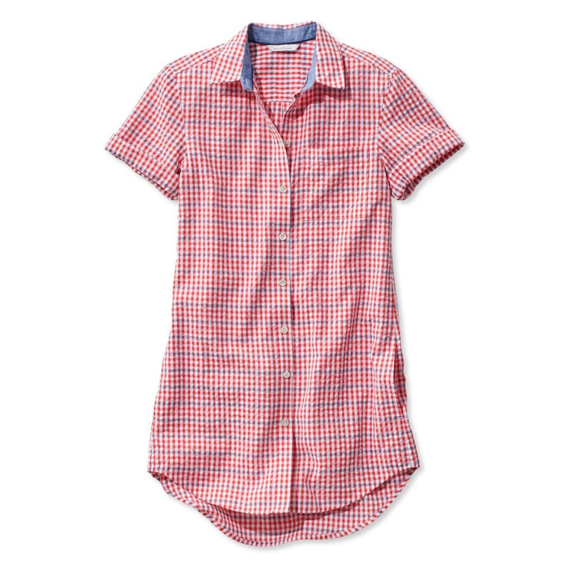 米国フィット・レギュラー シグネチャー・ボタンフロント・シアサッカー・チュニック