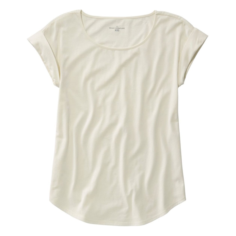 米国フィット・レギュラー シグネチャー・コットン/モダール・スクープネック・ティ、半袖