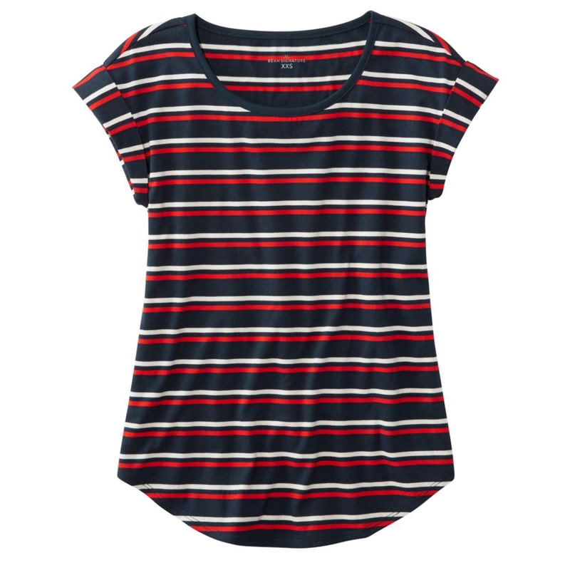 米国フィット・レギュラー シグネチャー・コットン/モダール・スクープネック・ティ、半袖 プリント