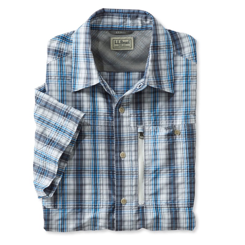 ジャパン・フィット クール・ウィーブ・シャツ、半袖 プラッド