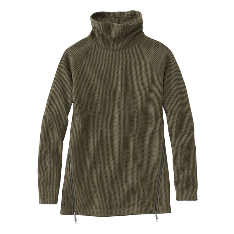 米国フィット・レギュラー シグネチャー・モックネック・ワッフル・チュニック