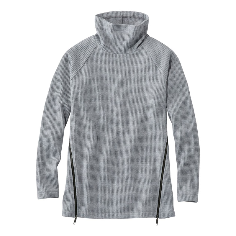 米国フィット・レギュラー シグネチャー・モックネック・ワッフル・チュニック