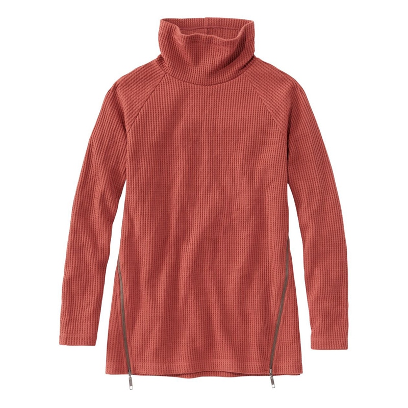 米国フィット・レギュラー シグネチャー・モックネック・ワッフル・チュニック