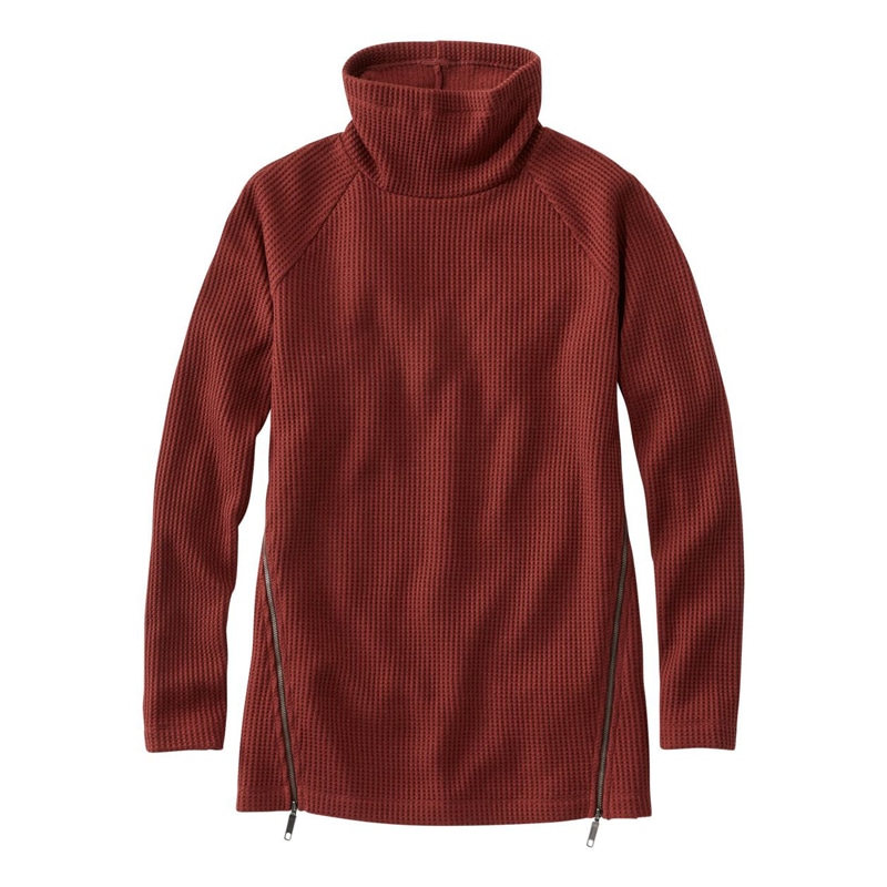 米国フィット・レギュラー シグネチャー・モックネック・ワッフル・チュニック