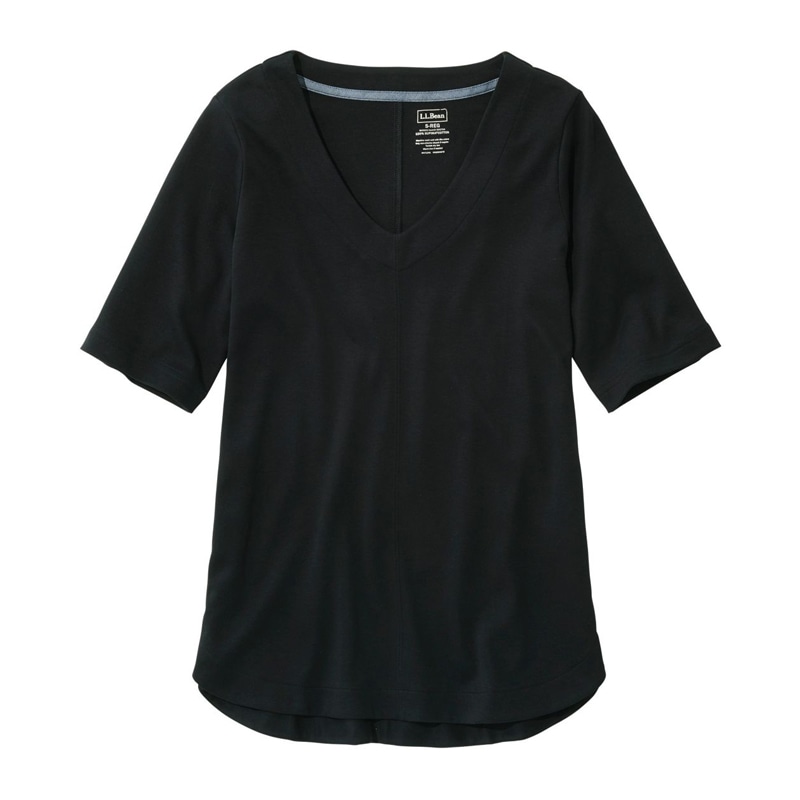 米国フィット・レギュラー ピマ・コットン・ティ、Vネック・チュニック
