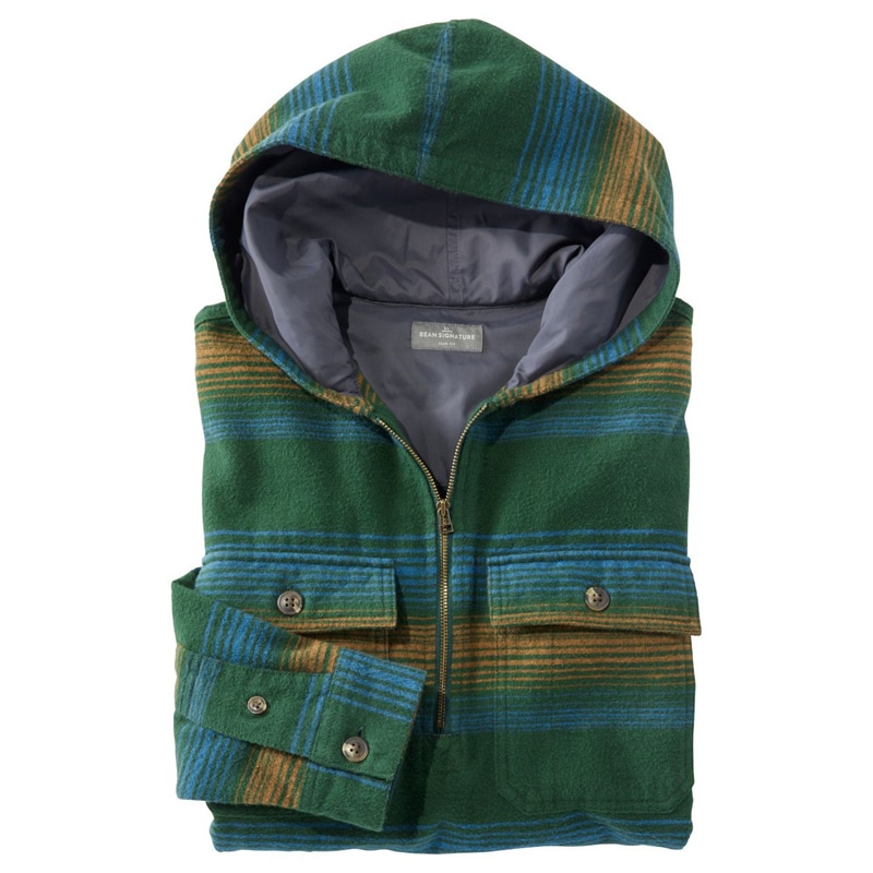 米国フィット・レギュラー シグネチャー・1933 シャミー・クロス・シャツ、長袖　フード付き　ストライプ