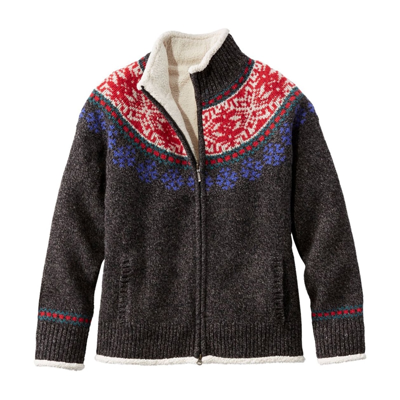 米国フィット・プチ エル・エル・ビーン・クラシック・ラグ・ウール・セーター、シェルパ・ラインド・ジップ・カーディガン フェア・アイル