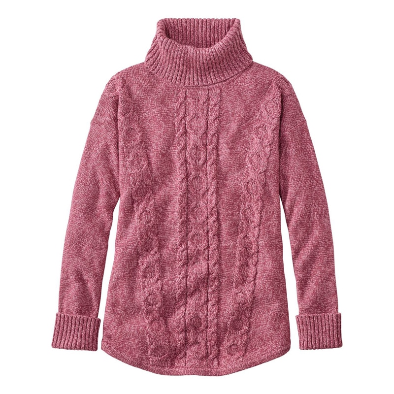 米国フィット・プチ ダブル・エル・ミックス・ケーブル・セーター、タートルネック