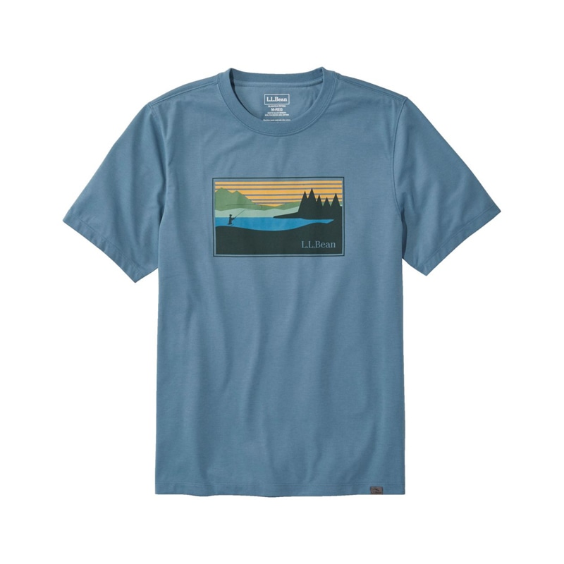 米国フィット・レギュラー テクニカル・フィッシング・グラフィック・ティ、半袖