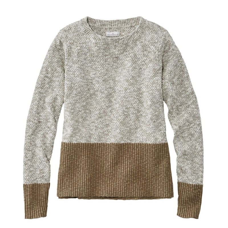 米国フィット・レギュラー シグネチャー・コットン・リネン・ラグ・クルーネック・セーター