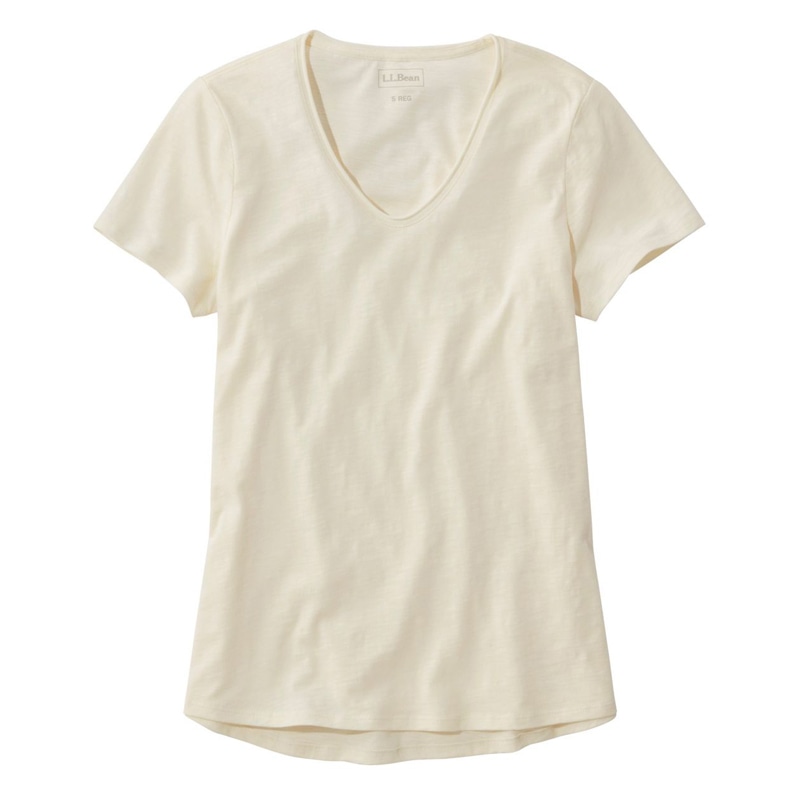 米国フィット・レギュラー オーガニック・コットン・ティ、Vネック 半袖
