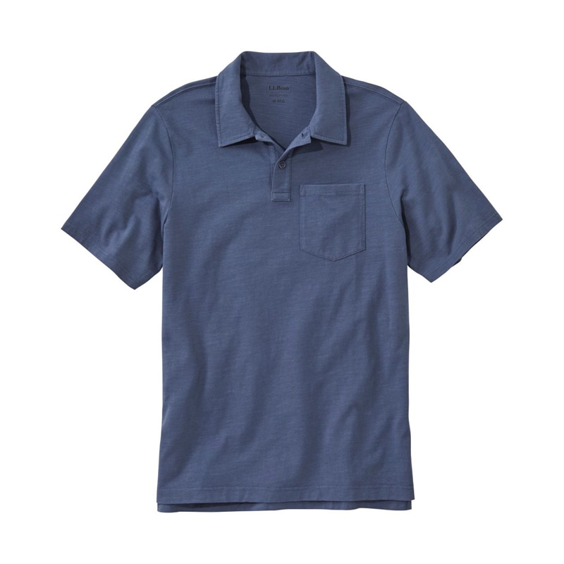 米国フィット・レギュラー レイクウォッシュ・オーガニック・コットン・ポロシャツ、半袖