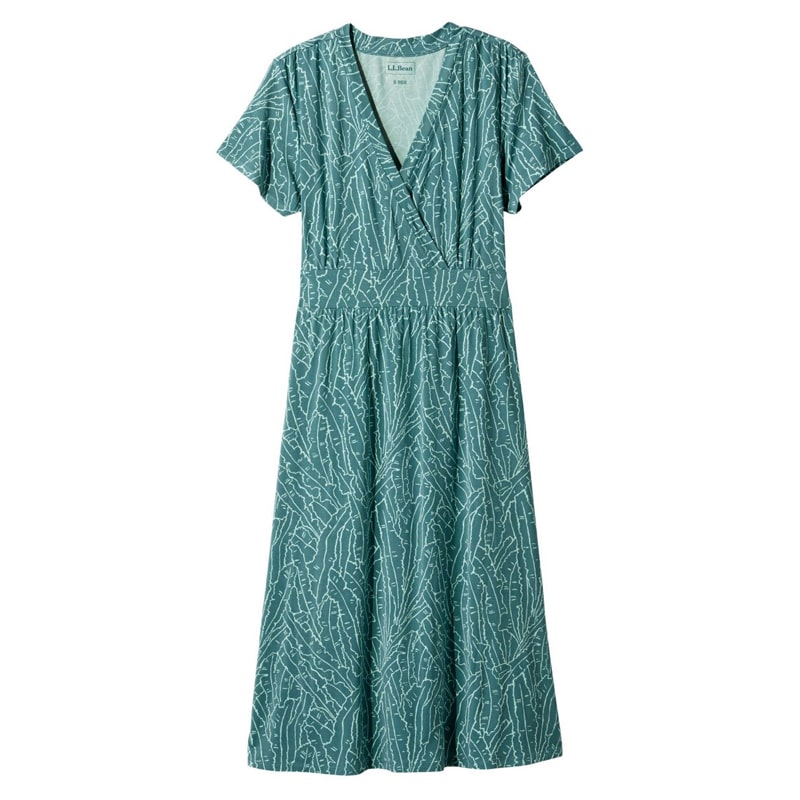 ジャパン・フィット サマー・ニット・ドレス、半袖 プリント