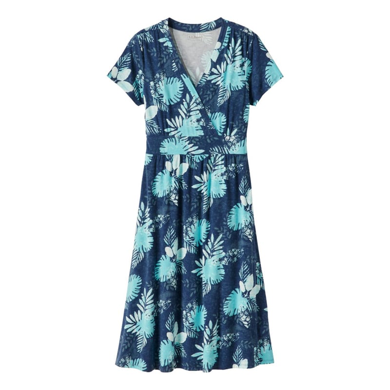 ジャパン・フィット サマー・ニット・ドレス、半袖 プリント