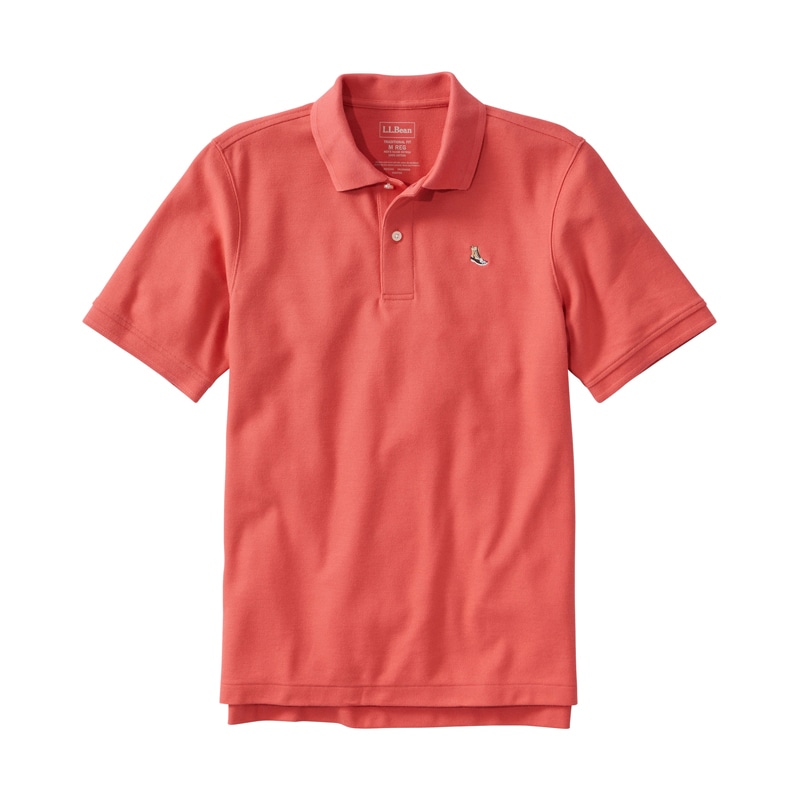 ジャパン・フィット　プレミアム・ダブル・エル・ポロシャツ、半袖　ビーン・ブーツの刺繍入り