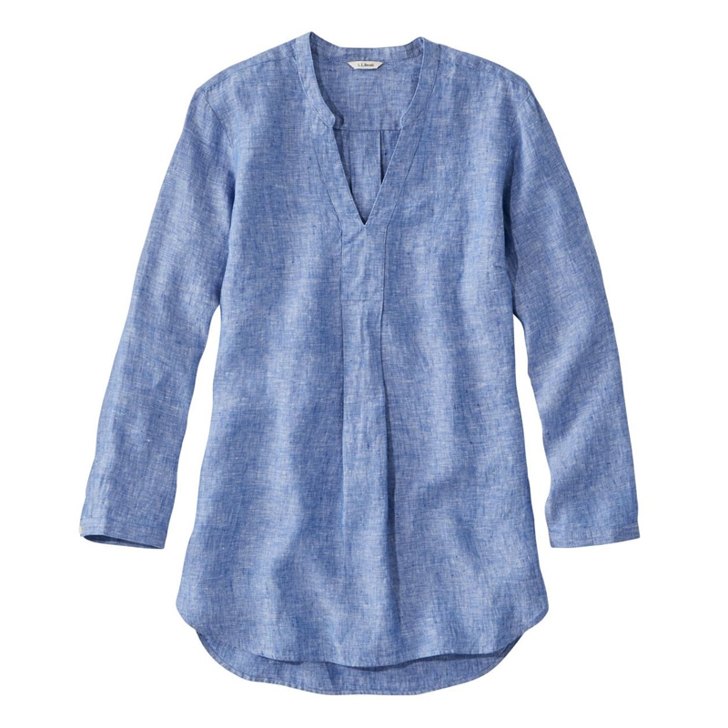 ジャパン・フィット プレミアム・ウォッシャブル・リネン・シャツ、ロング・チュニック