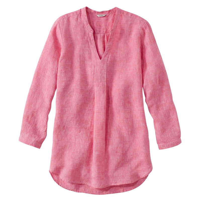 ジャパン・フィット プレミアム・ウォッシャブル・リネン・シャツ、ロング・チュニック