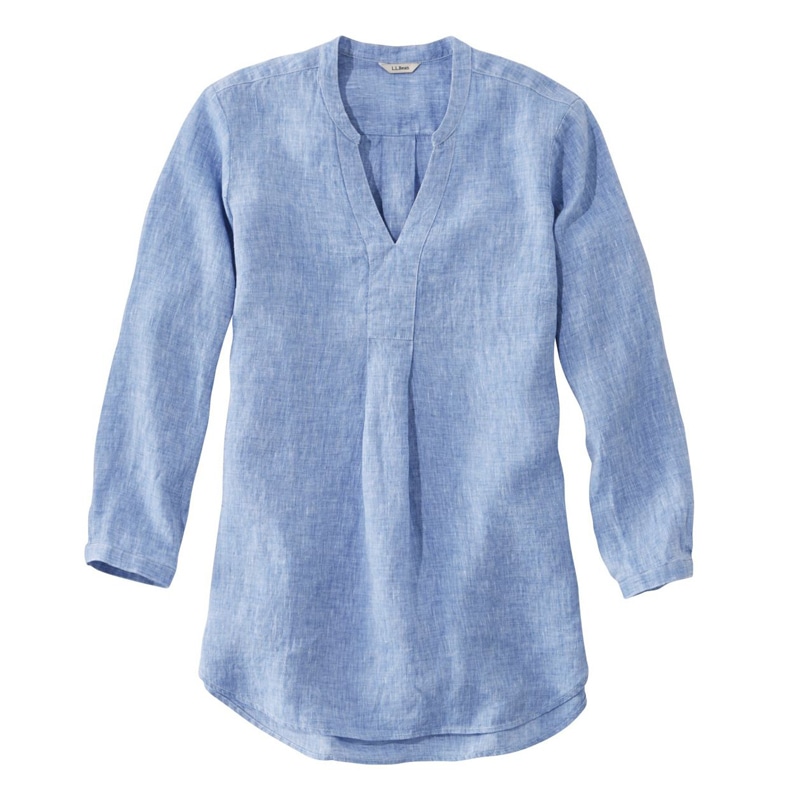 ジャパン・フィット プレミアム・ウォッシャブル・リネン・シャツ、ロング・チュニック