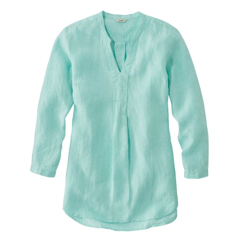 ジャパン・フィット プレミアム・ウォッシャブル・リネン・シャツ、ロング・チュニック