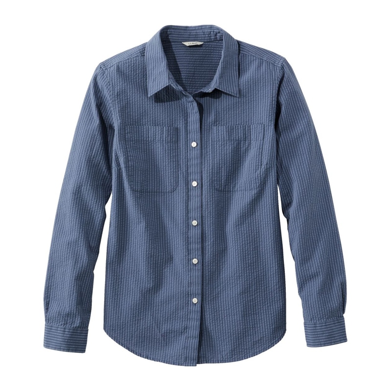 ジャパン・フィット バケーションランド・シアサッカー・シャツ、長袖