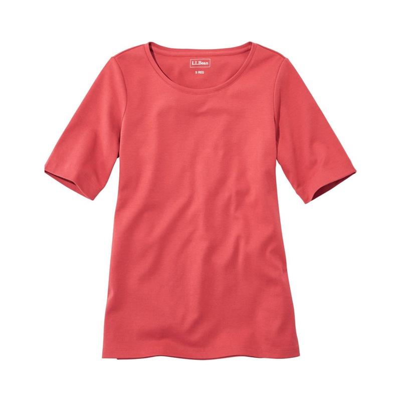 米国フィット・レギュラー エル・エル・ビーン・ティ、ひじ丈袖 ジュエルネック