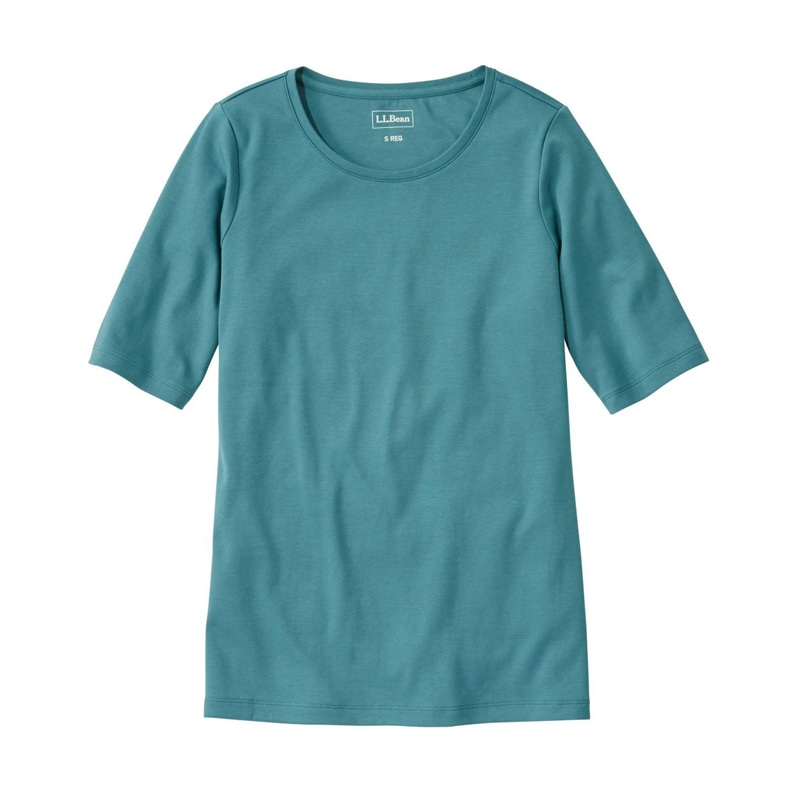米国フィット・レギュラー エル・エル・ビーン・ティ、ひじ丈袖 ジュエルネック