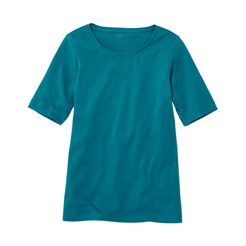 米国フィット・レギュラー エル・エル・ビーン・ティ、ひじ丈袖 ジュエルネック