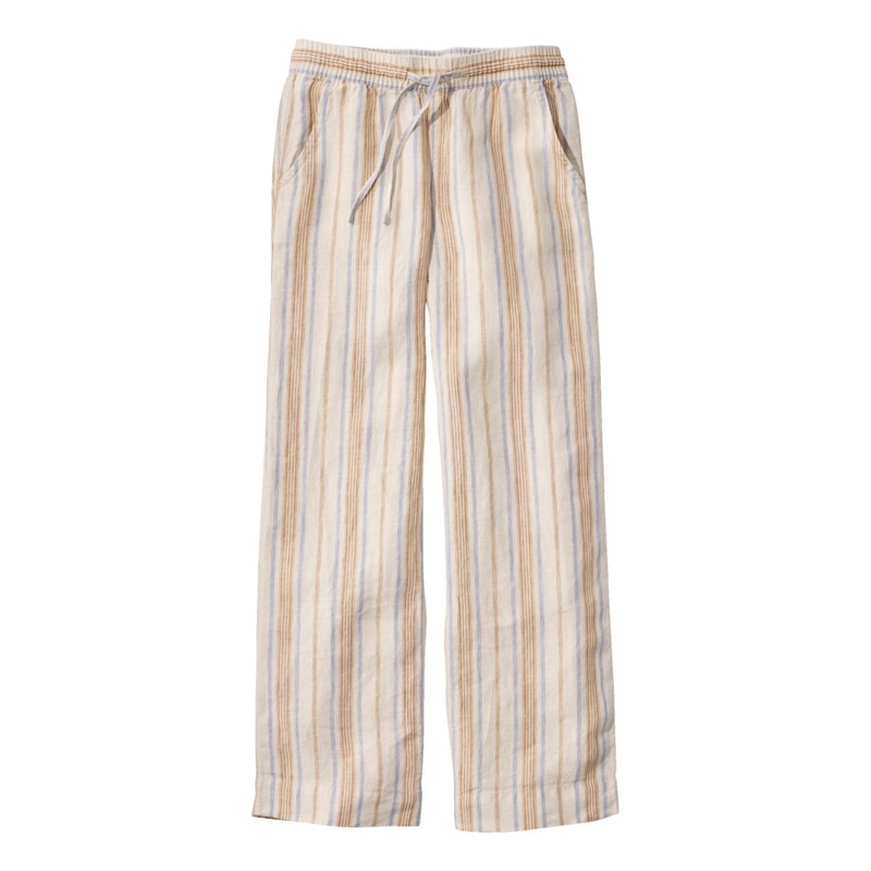 ジャパン・フィット プレミアム・ウォッシャブル・リネン・プルオン・パンツ、ストライプ