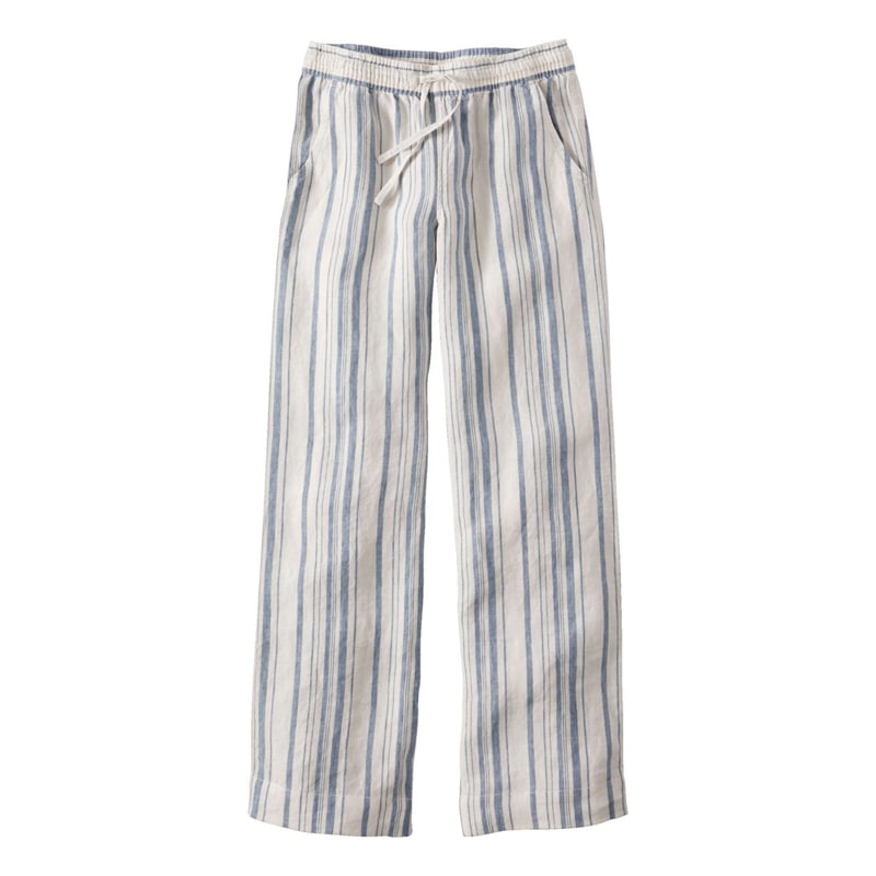 ジャパン・フィット プレミアム・ウォッシャブル・リネン・プルオン・パンツ、ストライプ