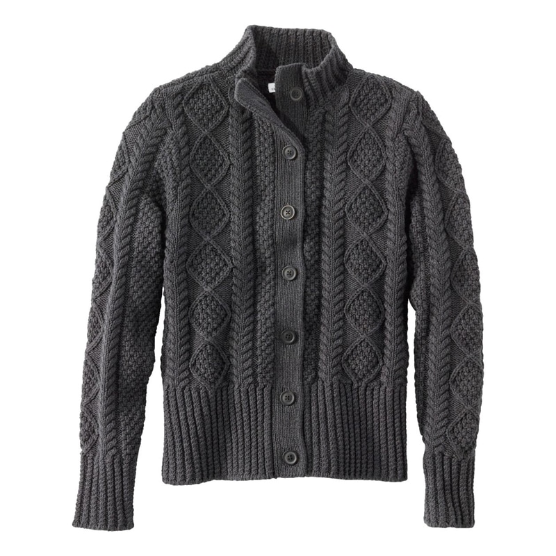 米国フィット・レギュラー シグネチャー・コットン・フィッシャーマン・セーター、ショート・カーディガン